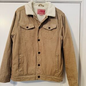 Brooklyn Cloth Sherpa Lined Cord Trucker Jacket Size M